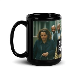Above My Paygrade Podcast - Black Glossy Mug - Image 3