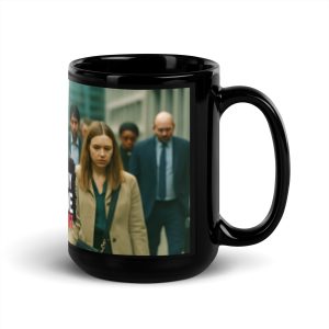 Above My Paygrade Podcast - Black Glossy Mug - Image 2