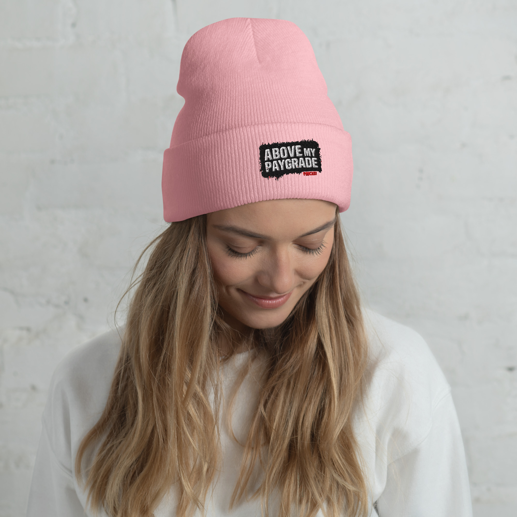 Above My Paygrade Podcast - Cuffed Beanie - Image 1