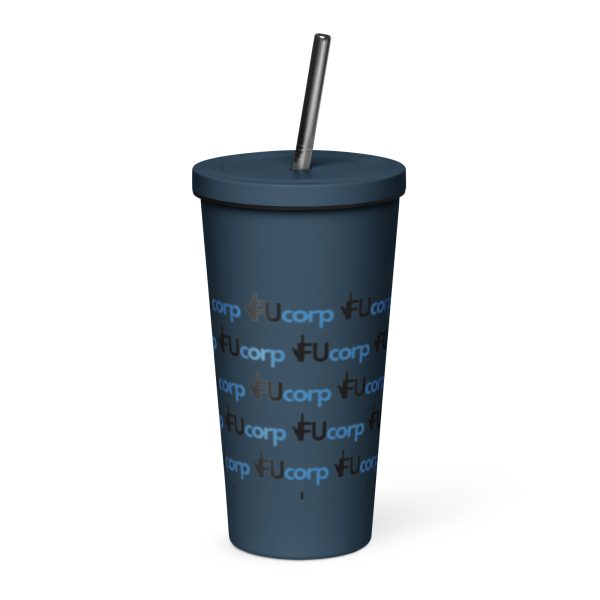FUcorp Insulated tumbler with a straw